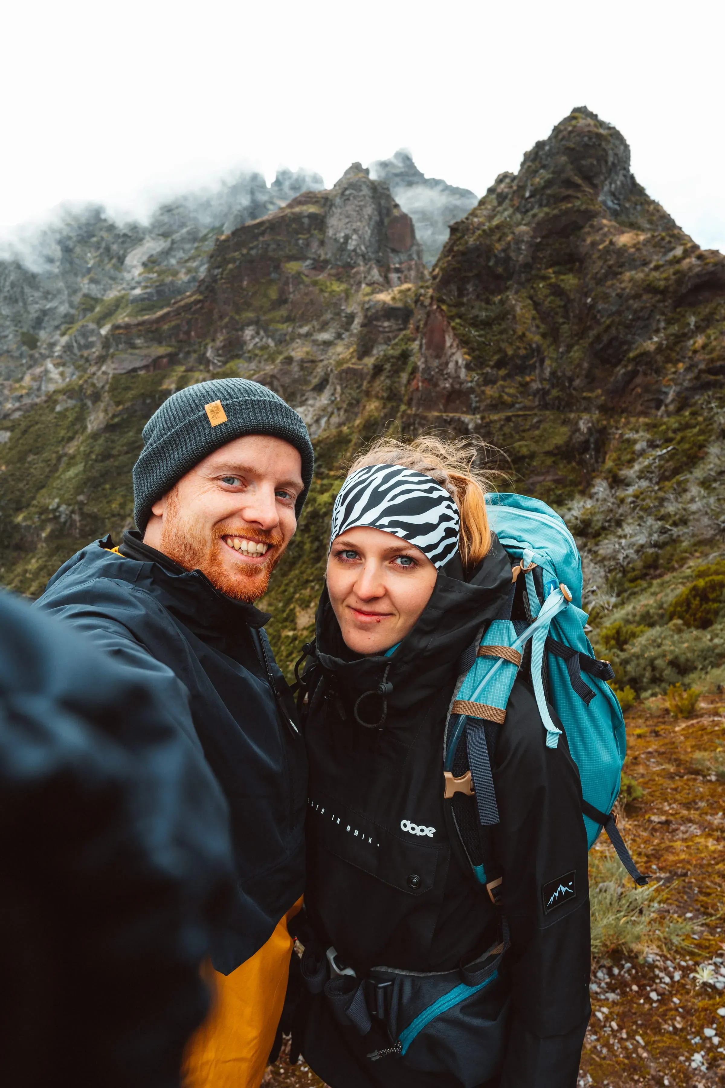 Selfie v horách na treku na Pico Ruivo